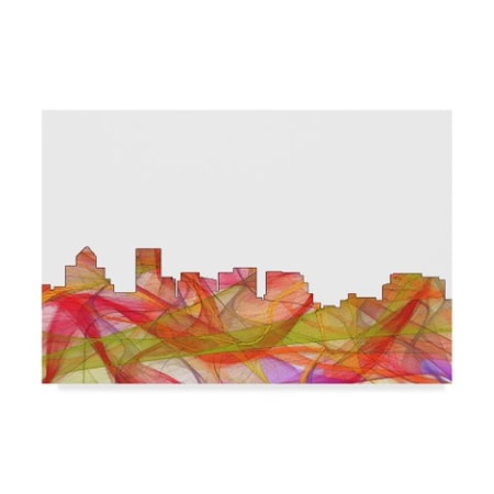 Marlene Watson 'Salem Oregon Skyline Swirl' Canvas Art,16x24